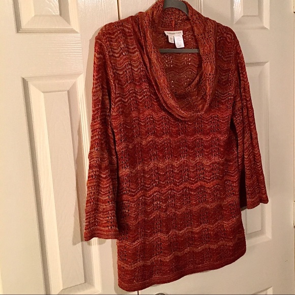 COLDWATER CREEK Open-Weave Lightweight Cowl-Neck Sweater—SIZE L - Picture 7 of 7